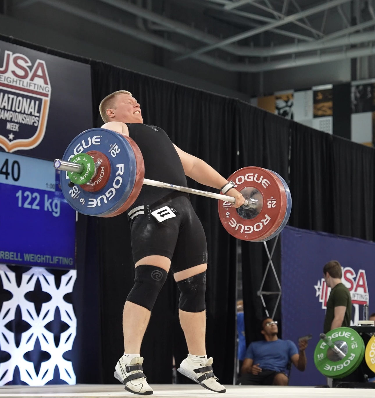 Adam Jarski competing in the junior national championship for weightlifting