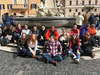 Students taking a break in front of the Fontana del Pantheon in the Piazza della Rotonda in Rome.